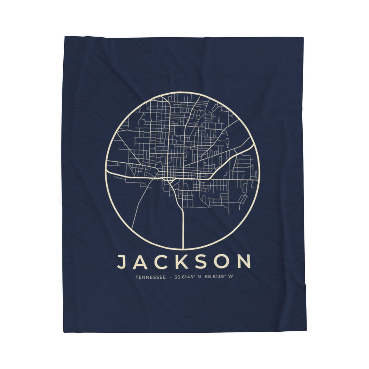 Jackson Street Map Blanket (Navy)