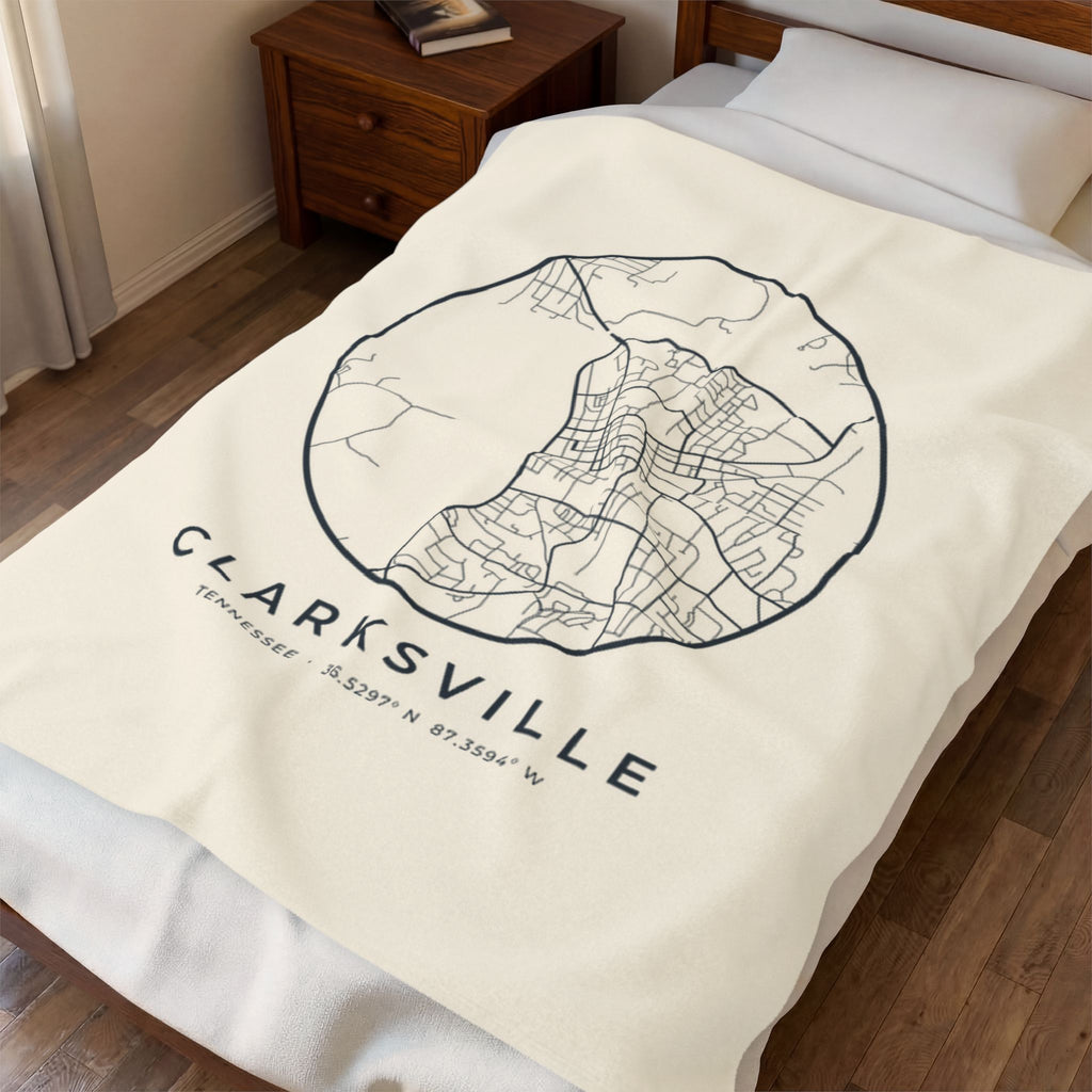 Clarksville Street Map Blanket