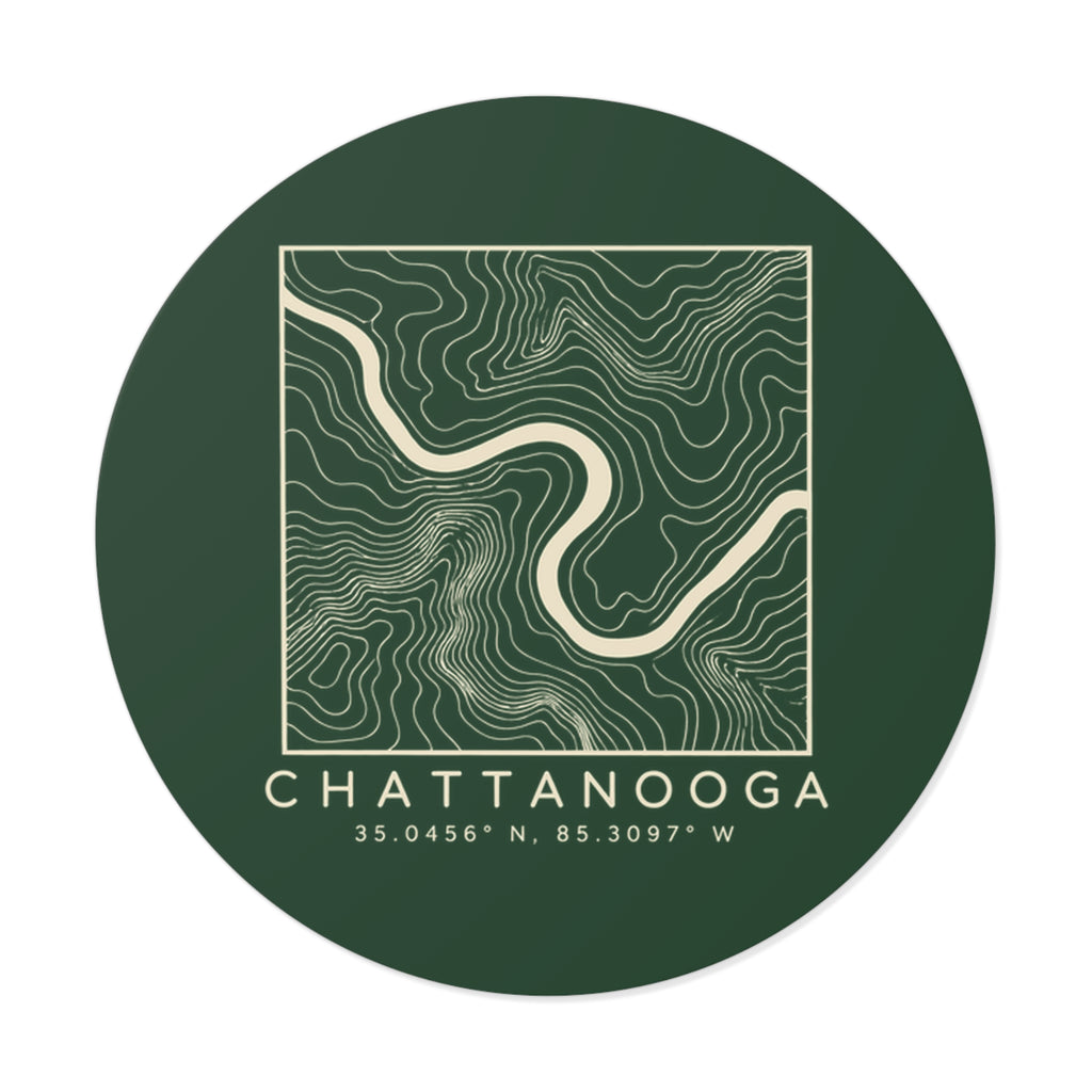 Chattanooga Topo Map Sticker (Forest Green)