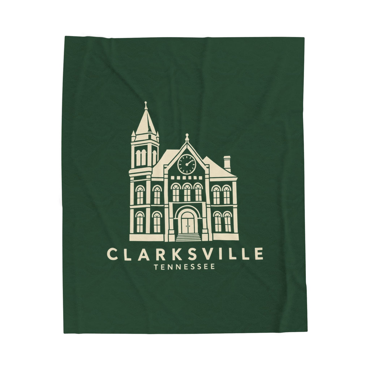 Clarksville Customs House Blanket (Forest Green)