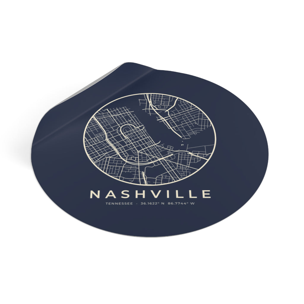 Nashville Street Map Sticker (Navy)