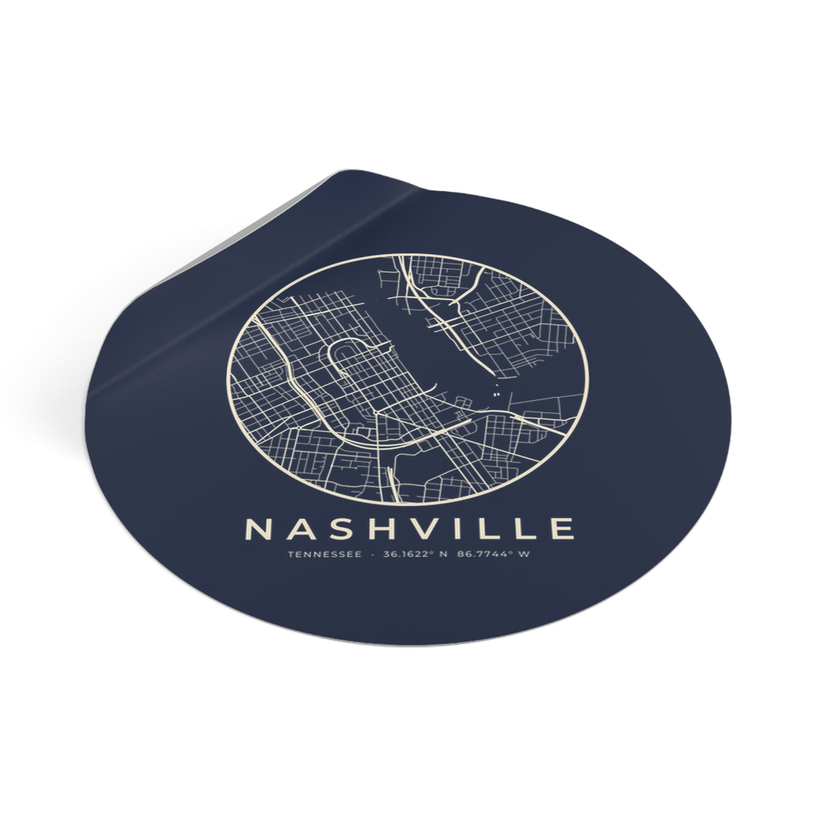 Nashville Street Map Sticker (Navy)