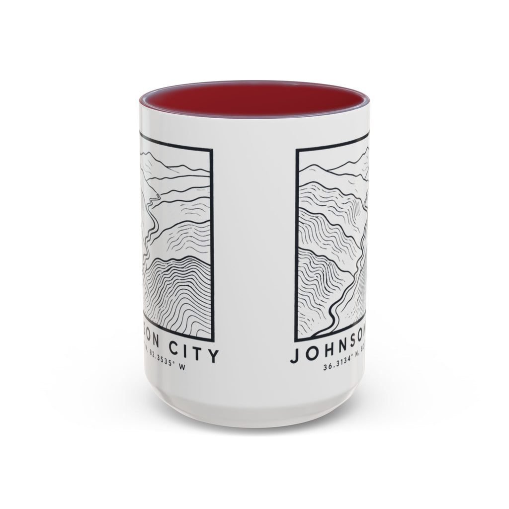 Johnson City Topo Map Accent Mug