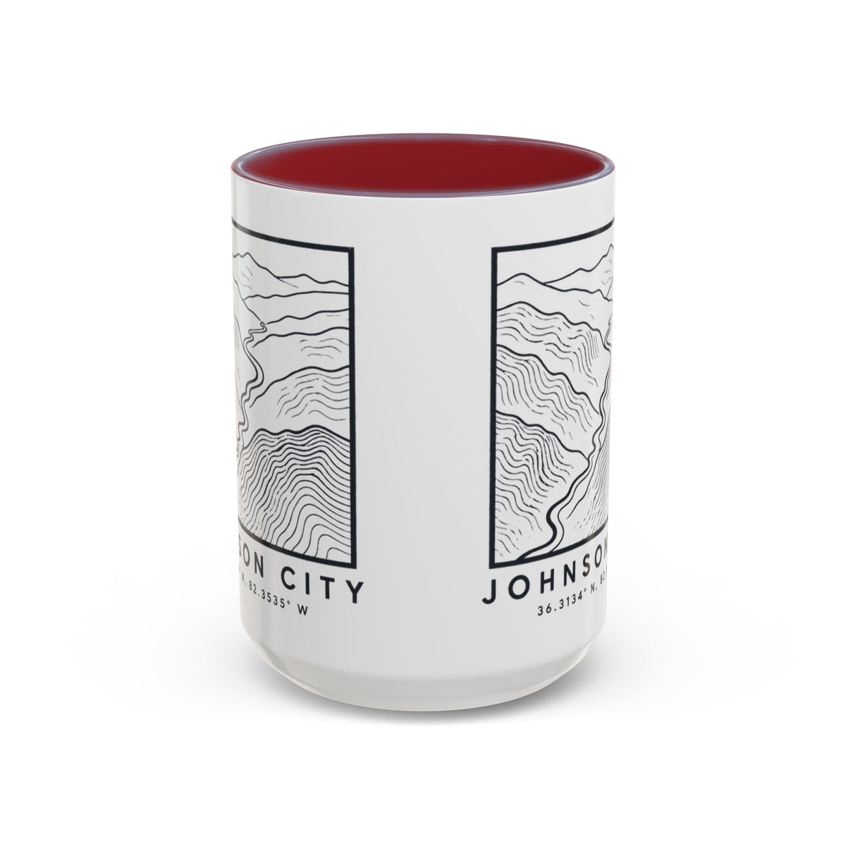 Johnson City Topo Map Accent Mug