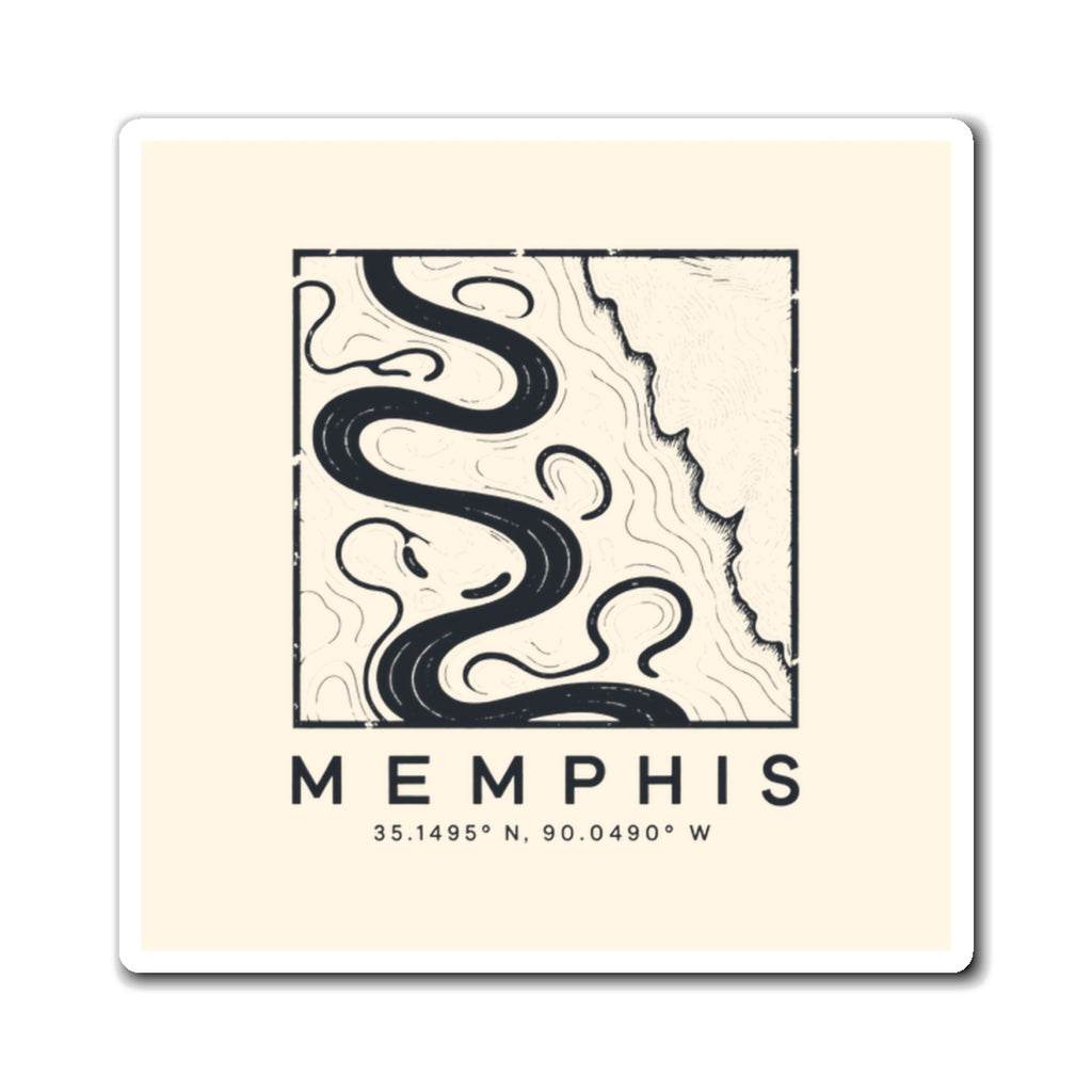 Memphis Topo Map Magnet