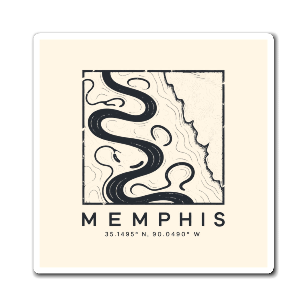 Memphis Topo Map Magnet