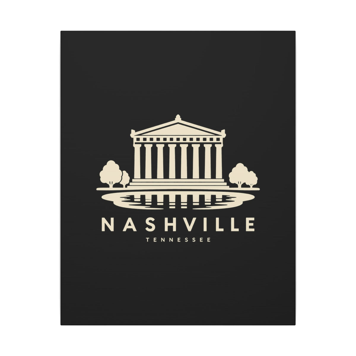 Nashville Parthenon Canvas Print (Black)