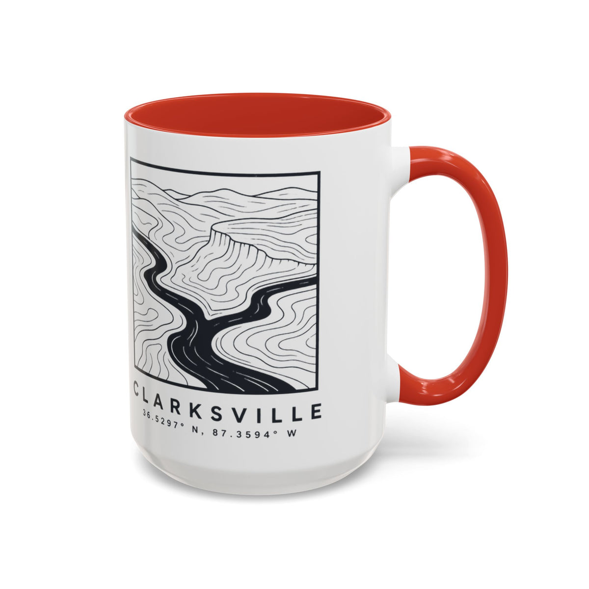 Clarksville Topo Map Accent Mug