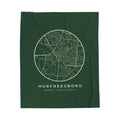Murfreesboro Street Map Blanket (Forest Green)