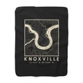 Knoxville Topo Map Sherpa Blanket (Black)