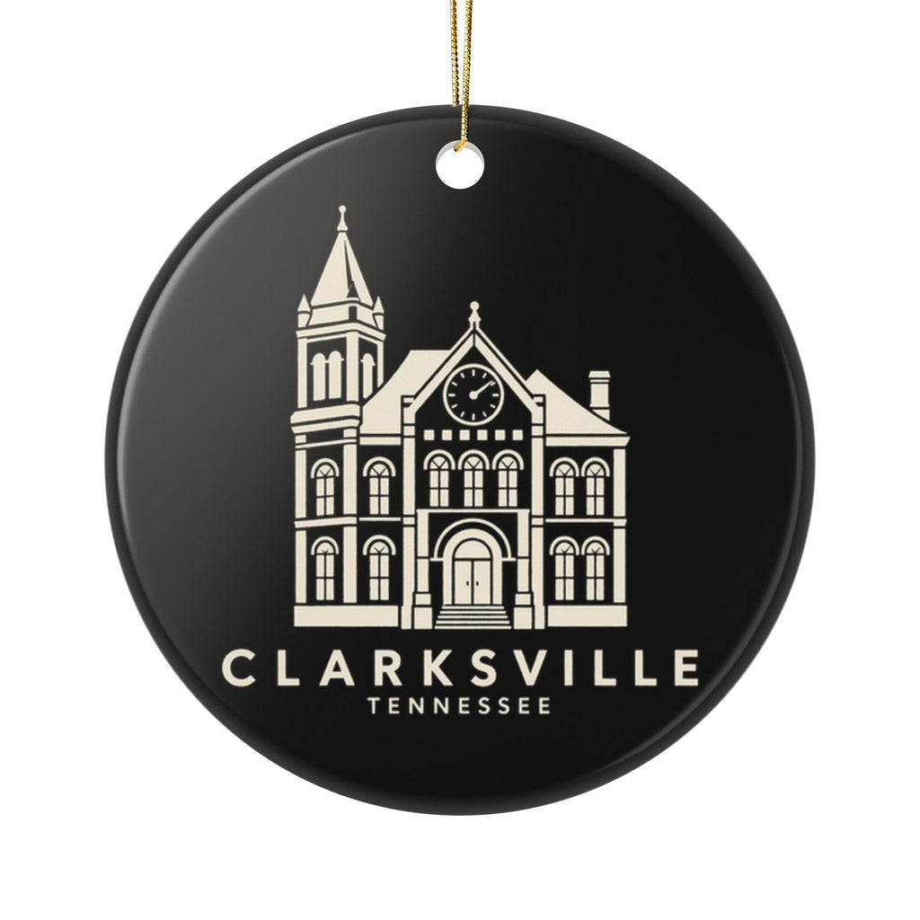 Clarksville Customs House Ornament (Black)