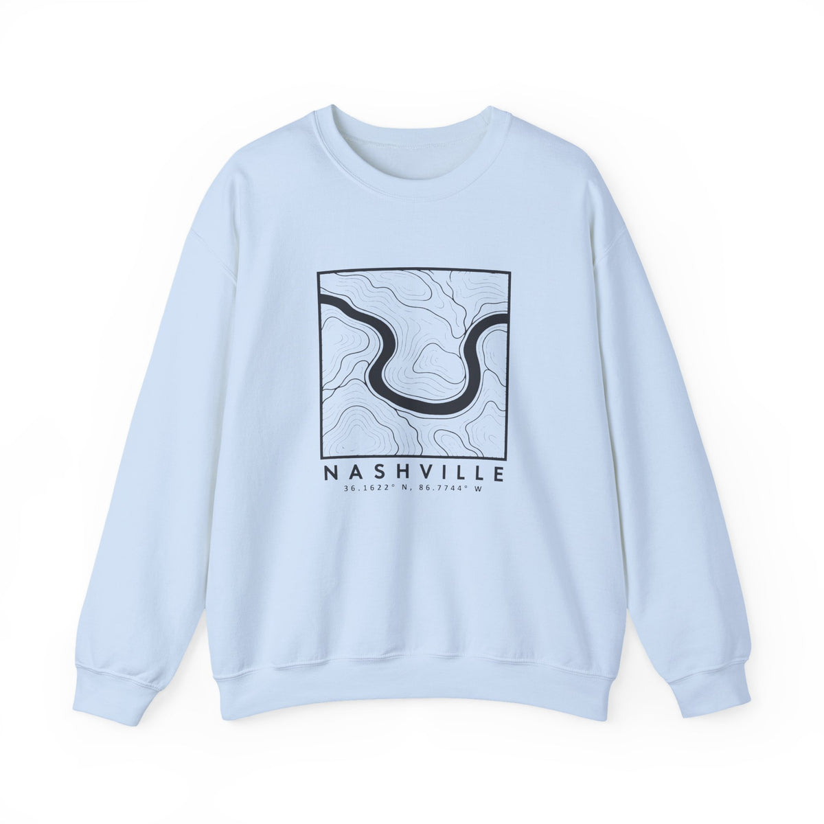 Nashville Topo Map Crewneck Sweatshirt