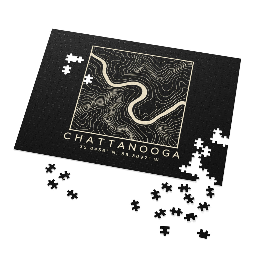 Chattanooga Topo Map Puzzle (Black)