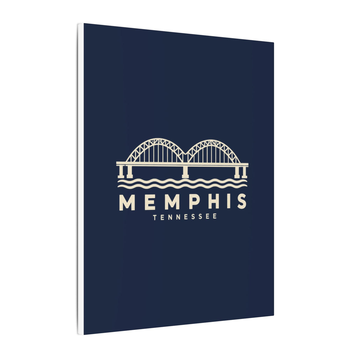 Memphis Hernando de Soto Bridge Canvas Print (Navy)