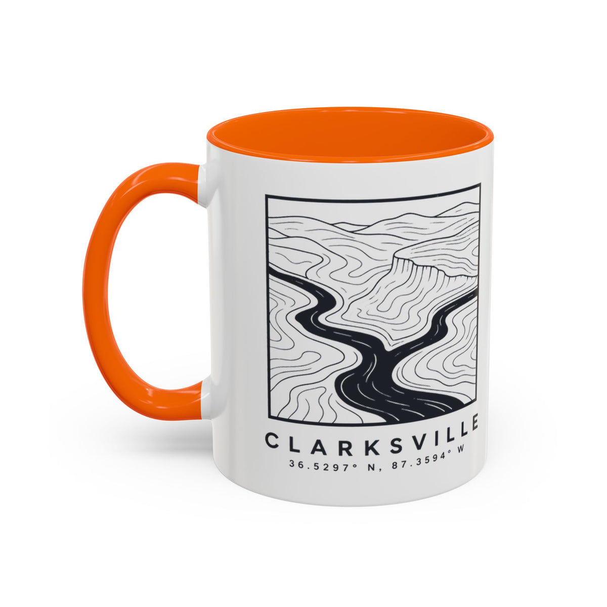 Clarksville Topo Map Accent Mug
