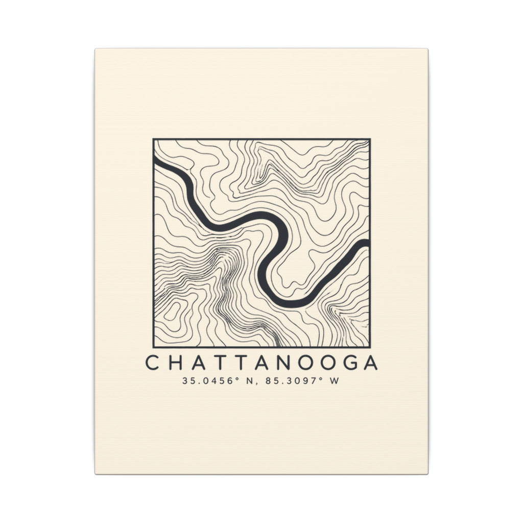 Chattanooga Topo Map Canvas Print