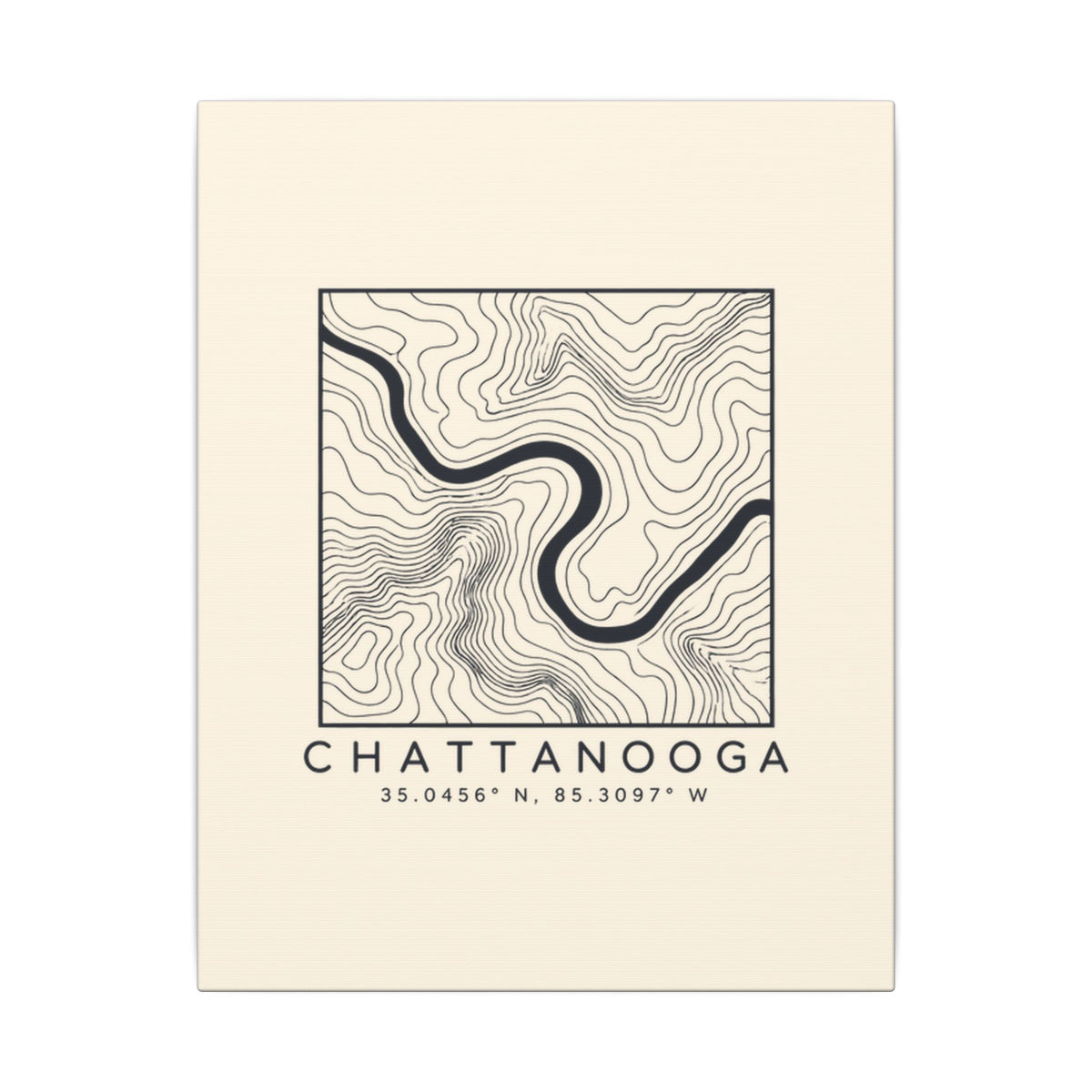 Chattanooga Topo Map Canvas Print