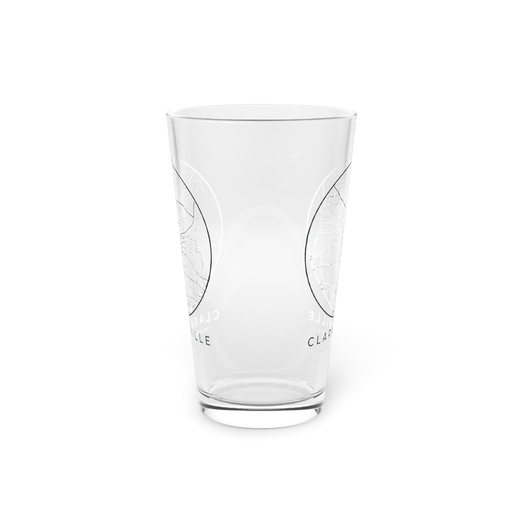 Clarksville Street Map Pint Glass