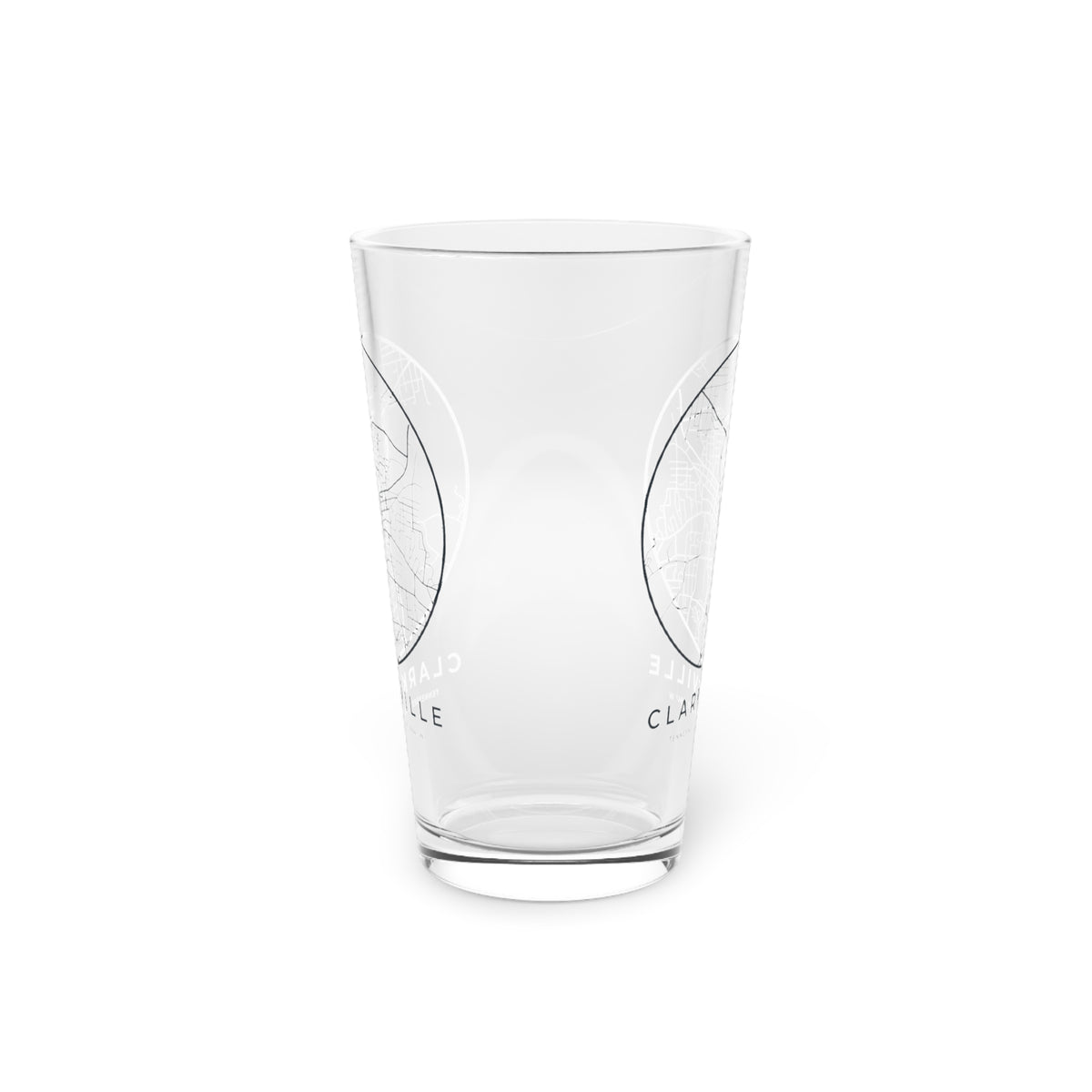 Clarksville Street Map Pint Glass