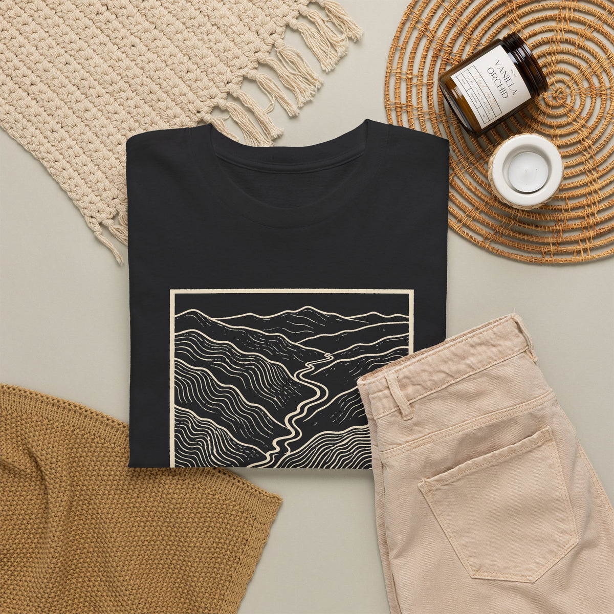 Johnson City Topo Map T-Shirt