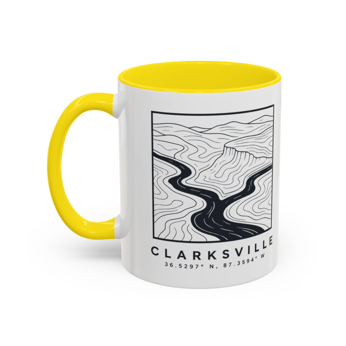 Clarksville Topo Map Accent Mug