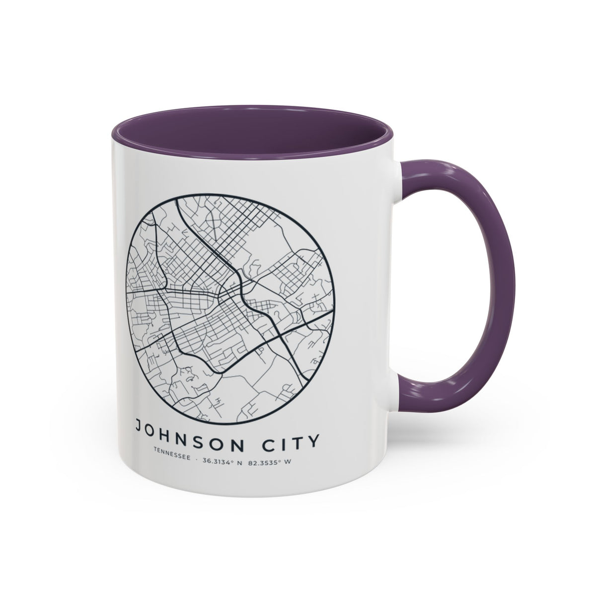 Johnson City Street Map Accent Mug