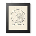 Clarksville Street Map Framed Print