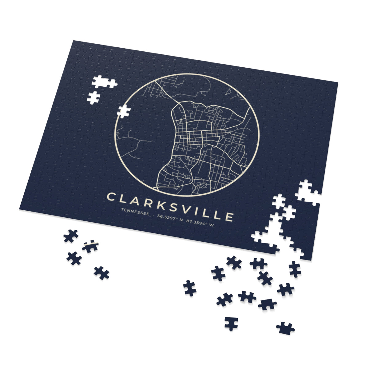 Clarksville Street Map Puzzle (Navy)