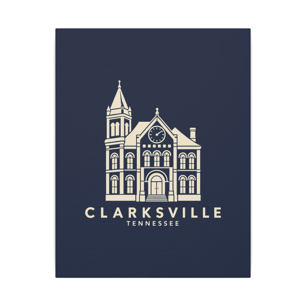 Clarksville Customs House Canvas Print (Navy)