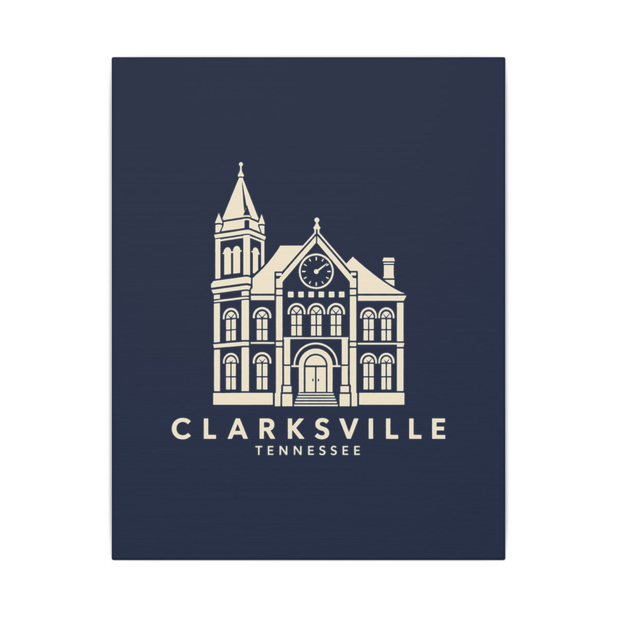Clarksville Customs House Canvas Print (Navy)