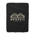 Memphis Hernando de Soto Bridge Sherpa Blanket (Black)