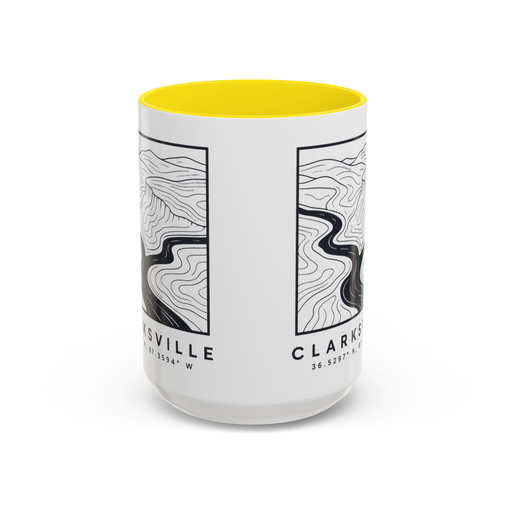Clarksville Topo Map Accent Mug