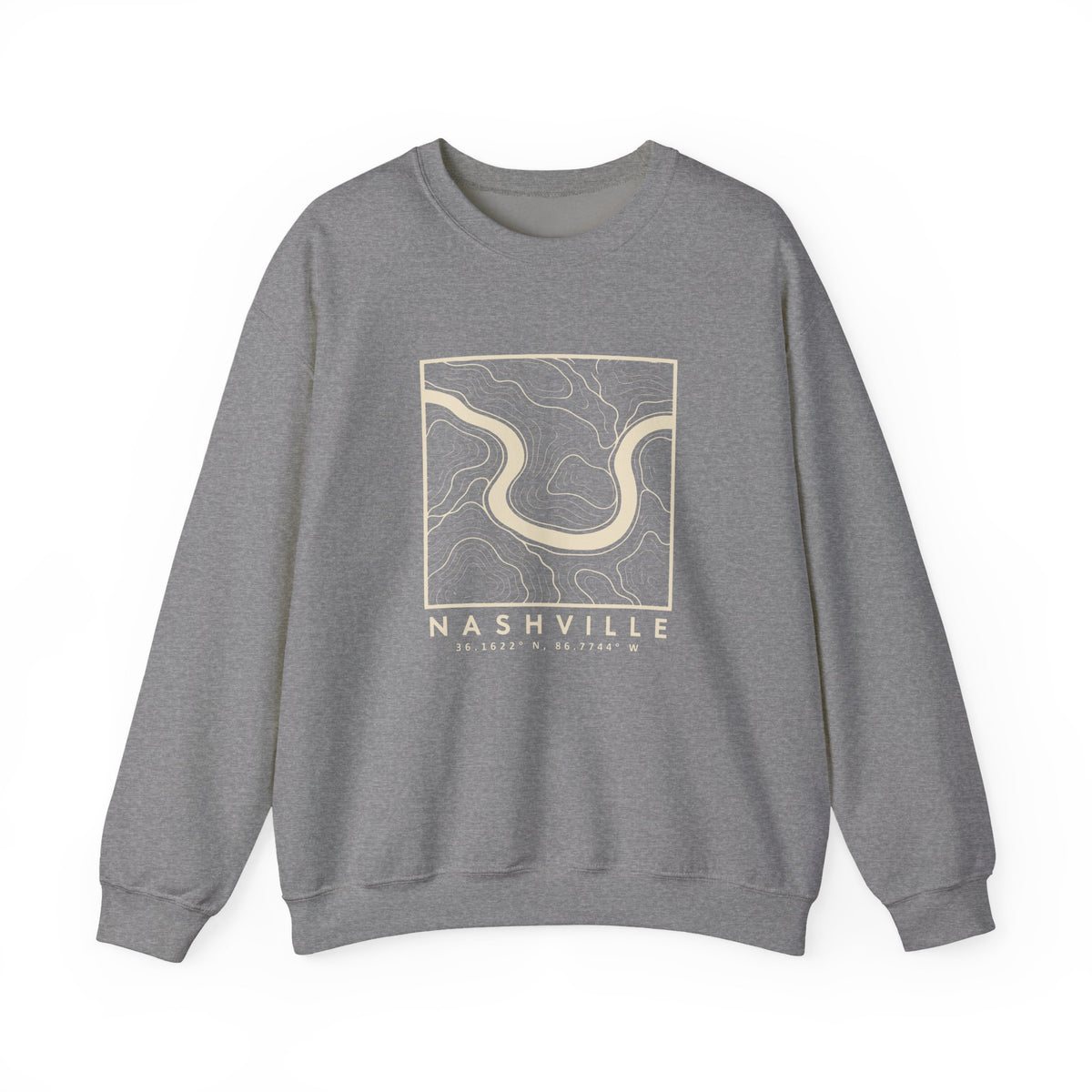 Nashville Topo Map Crewneck Sweatshirt