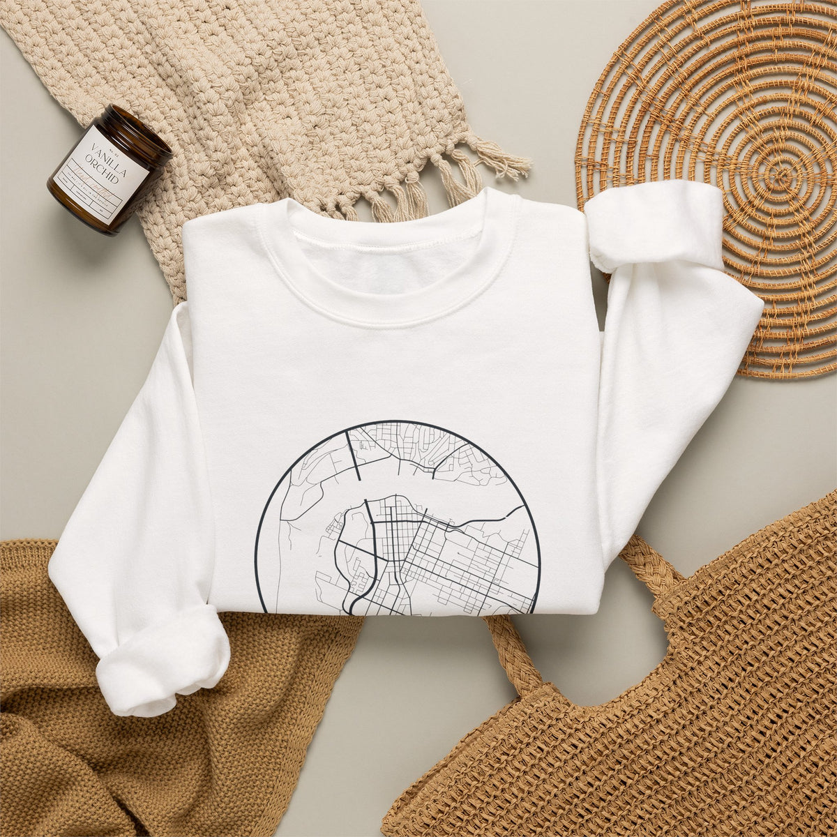 Chattanooga Street Map Crewneck Sweatshirt