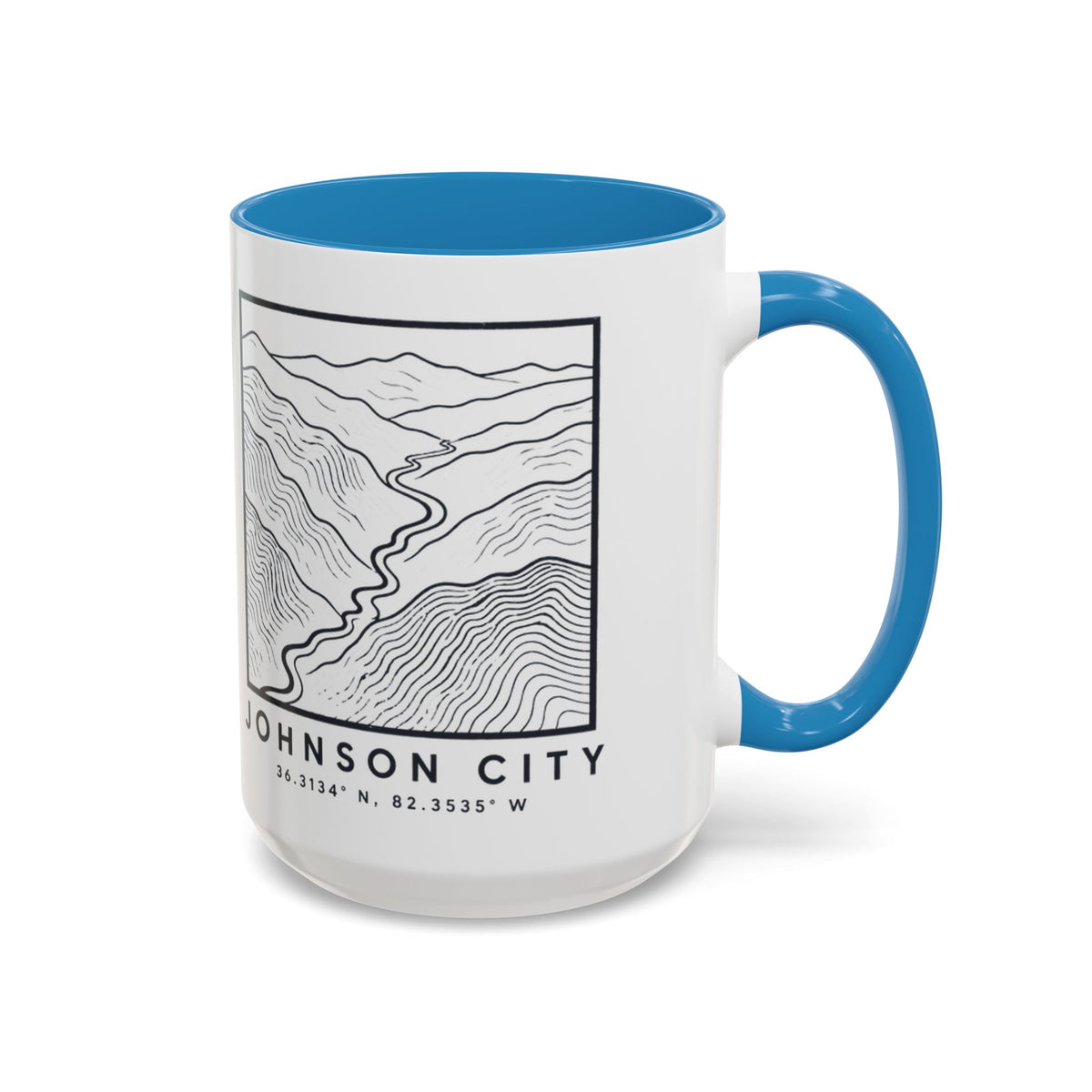 Johnson City Topo Map Accent Mug