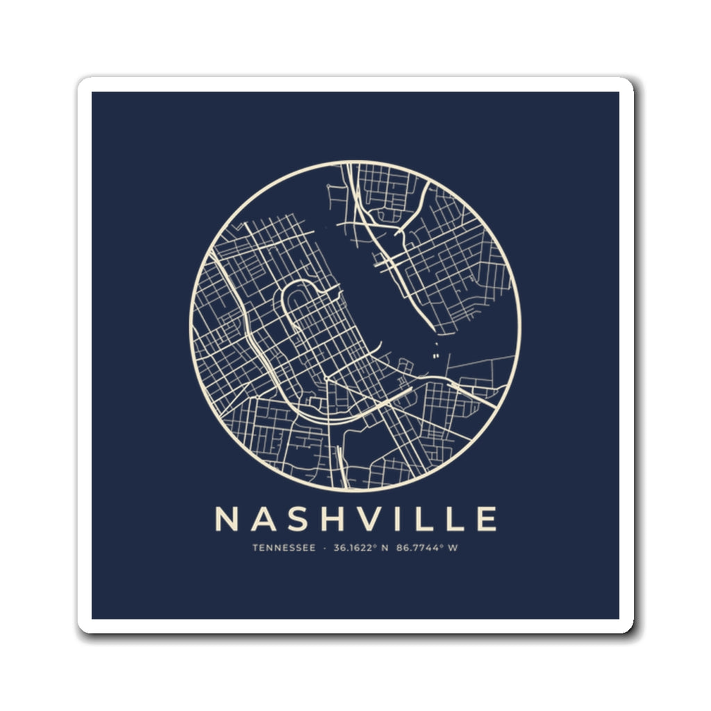 Nashville Street Map Magnet (Navy)