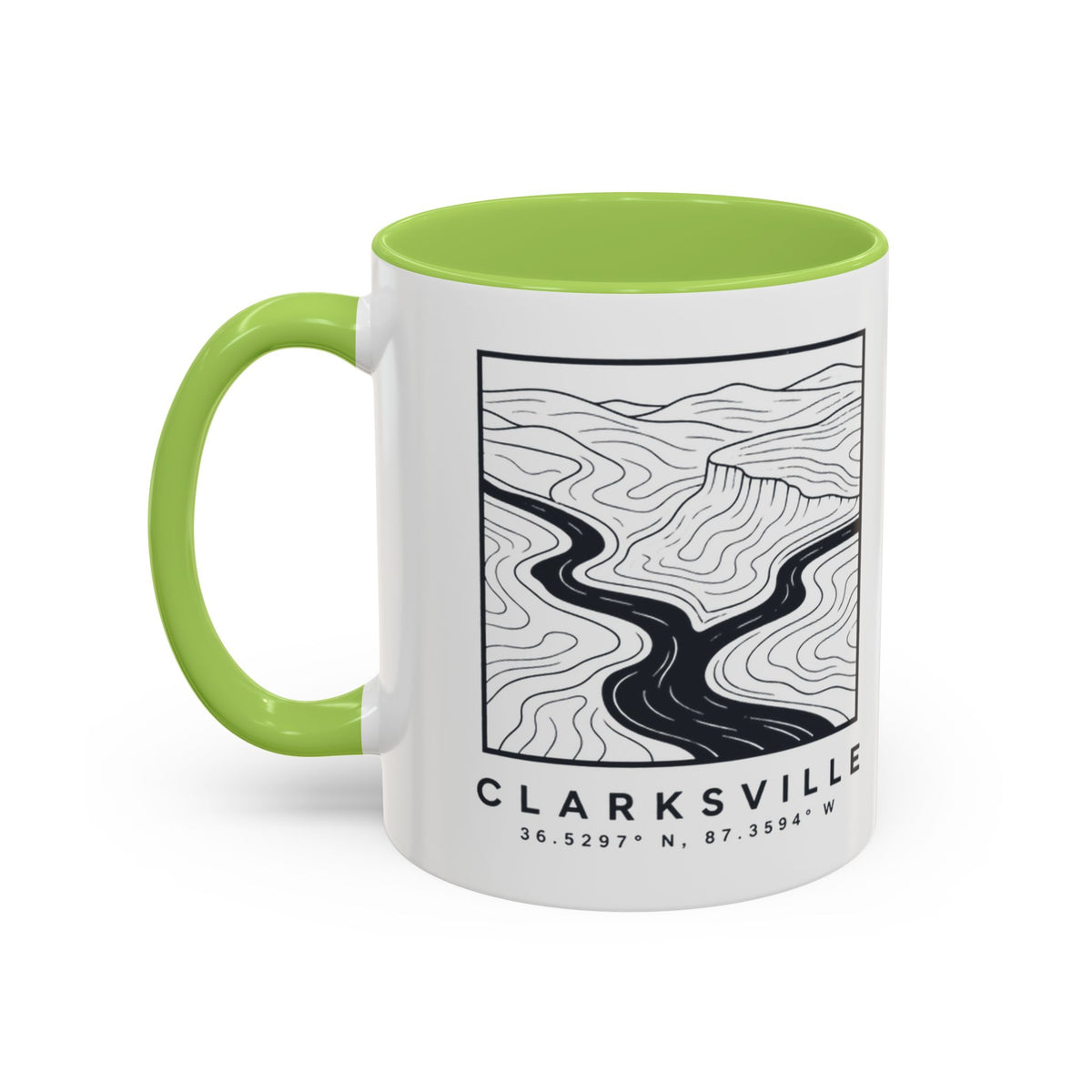 Clarksville Topo Map Accent Mug