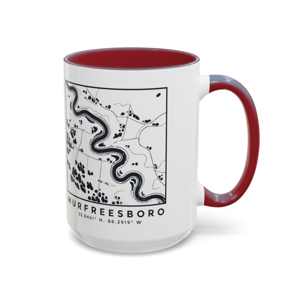 Murfreesboro Topo Map Accent Mug