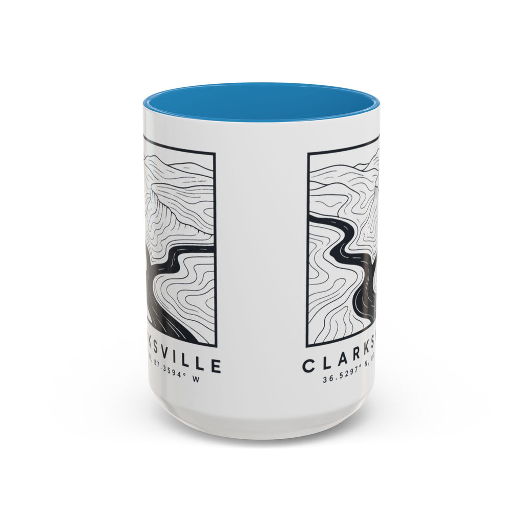 Clarksville Topo Map Accent Mug