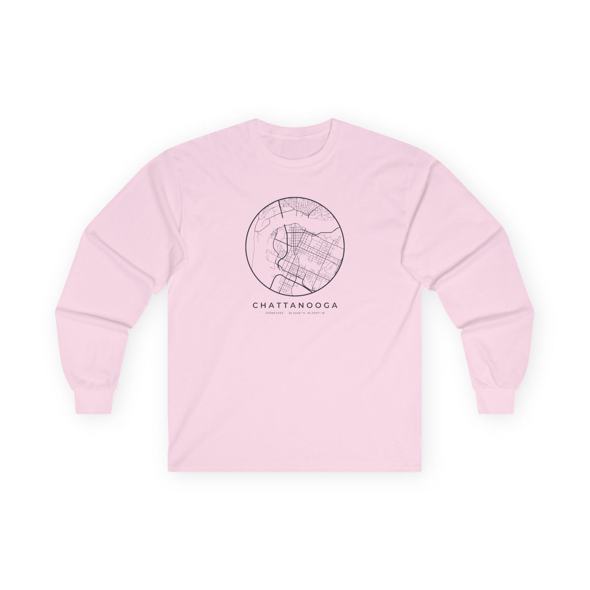 Chattanooga Street Map Long Sleeve T-Shirt