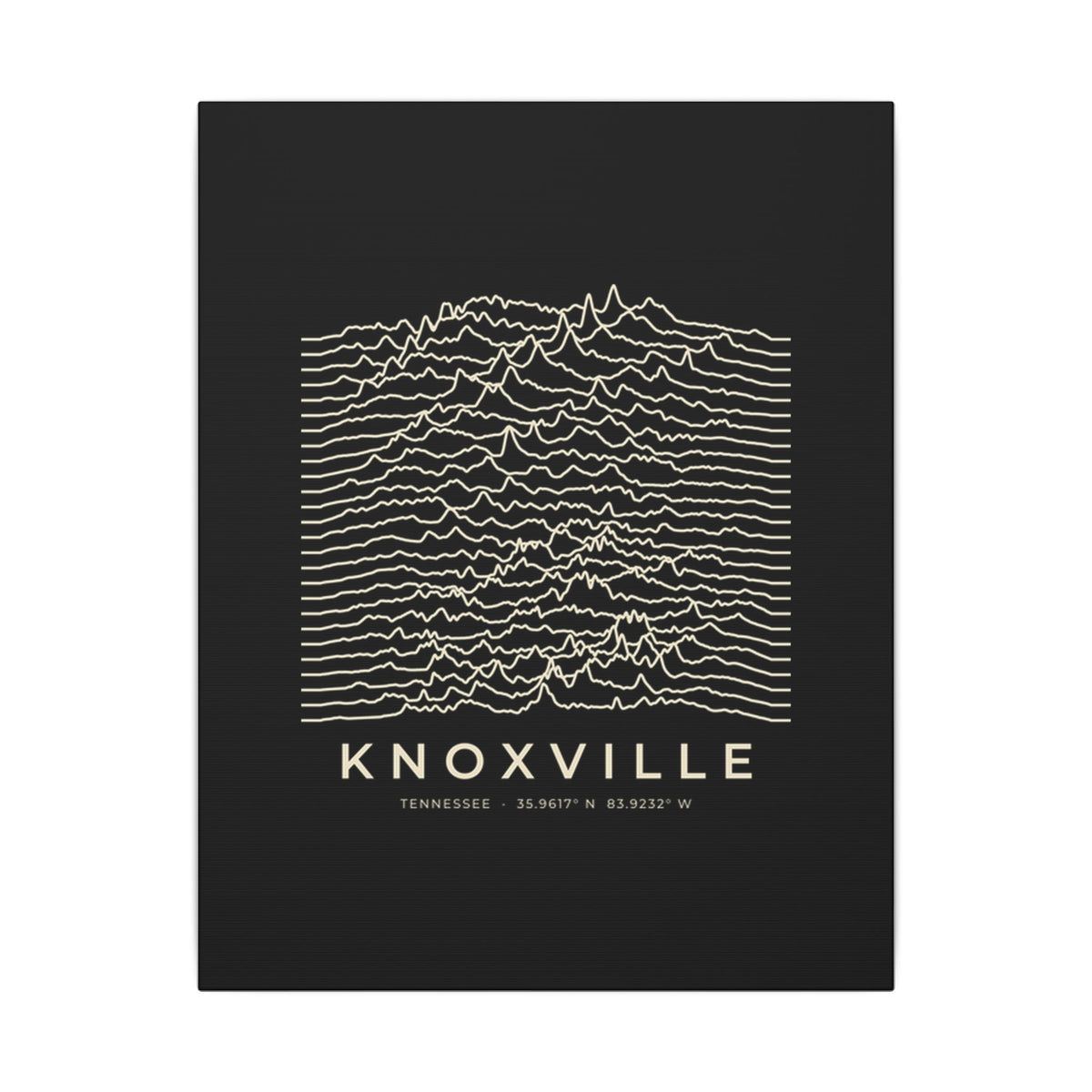 Knoxville Ridgeline Canvas Print (Black)
