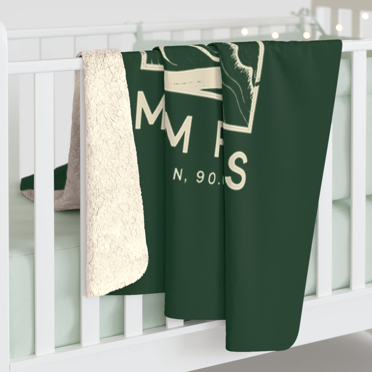 Memphis Topo Map Sherpa Blanket (Forest Green)