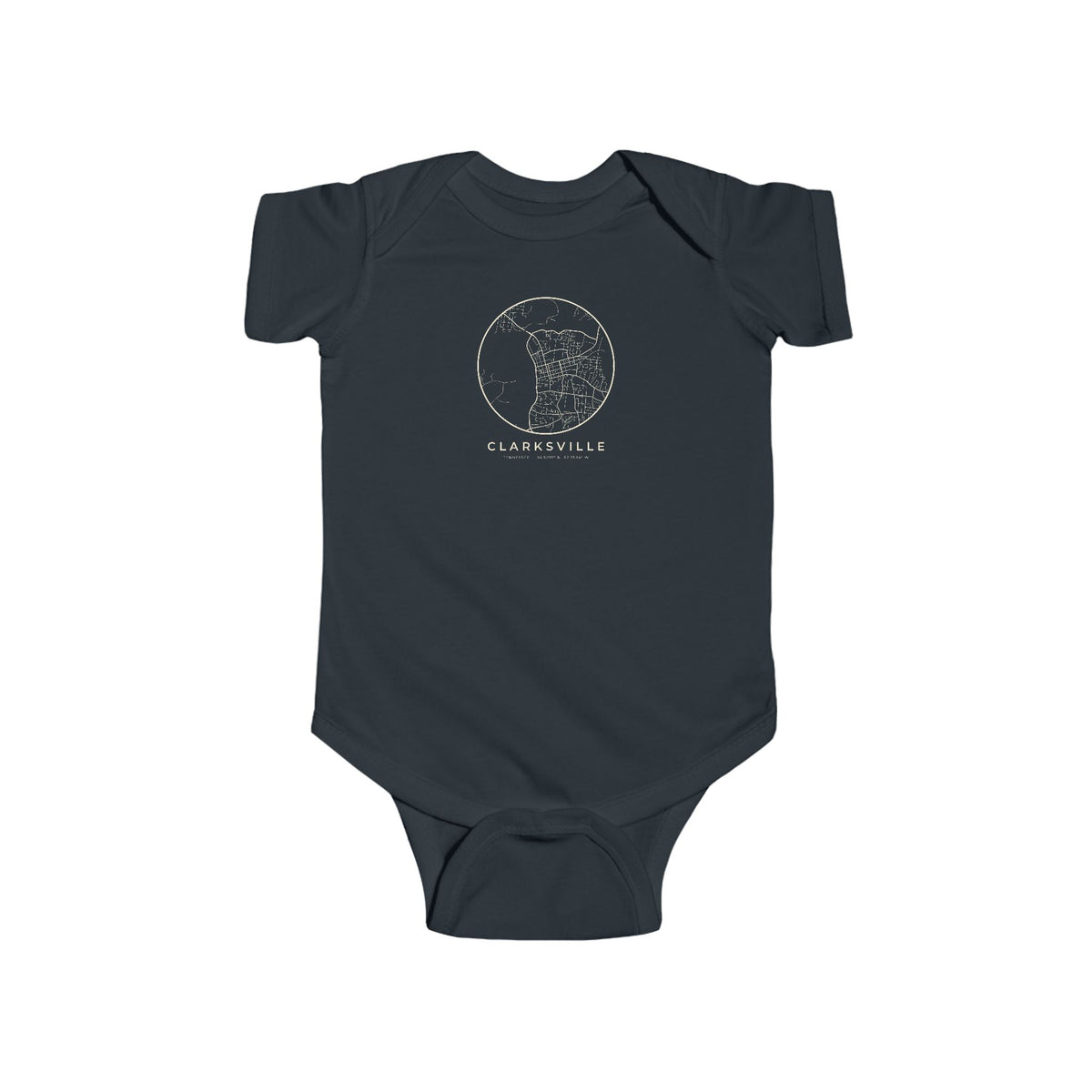 Clarksville Street Map Baby Bodysuit