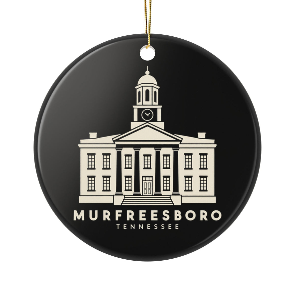 Murfreesboro Rutherford County Courthouse Ornament (Black)