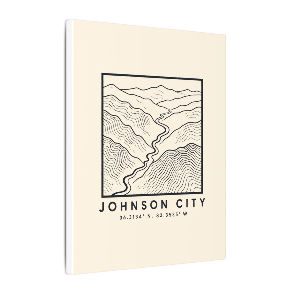 Johnson City Topo Map Canvas Print