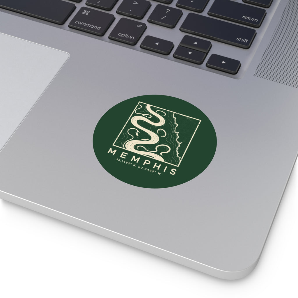 Memphis Topo Map Sticker (Forest Green)