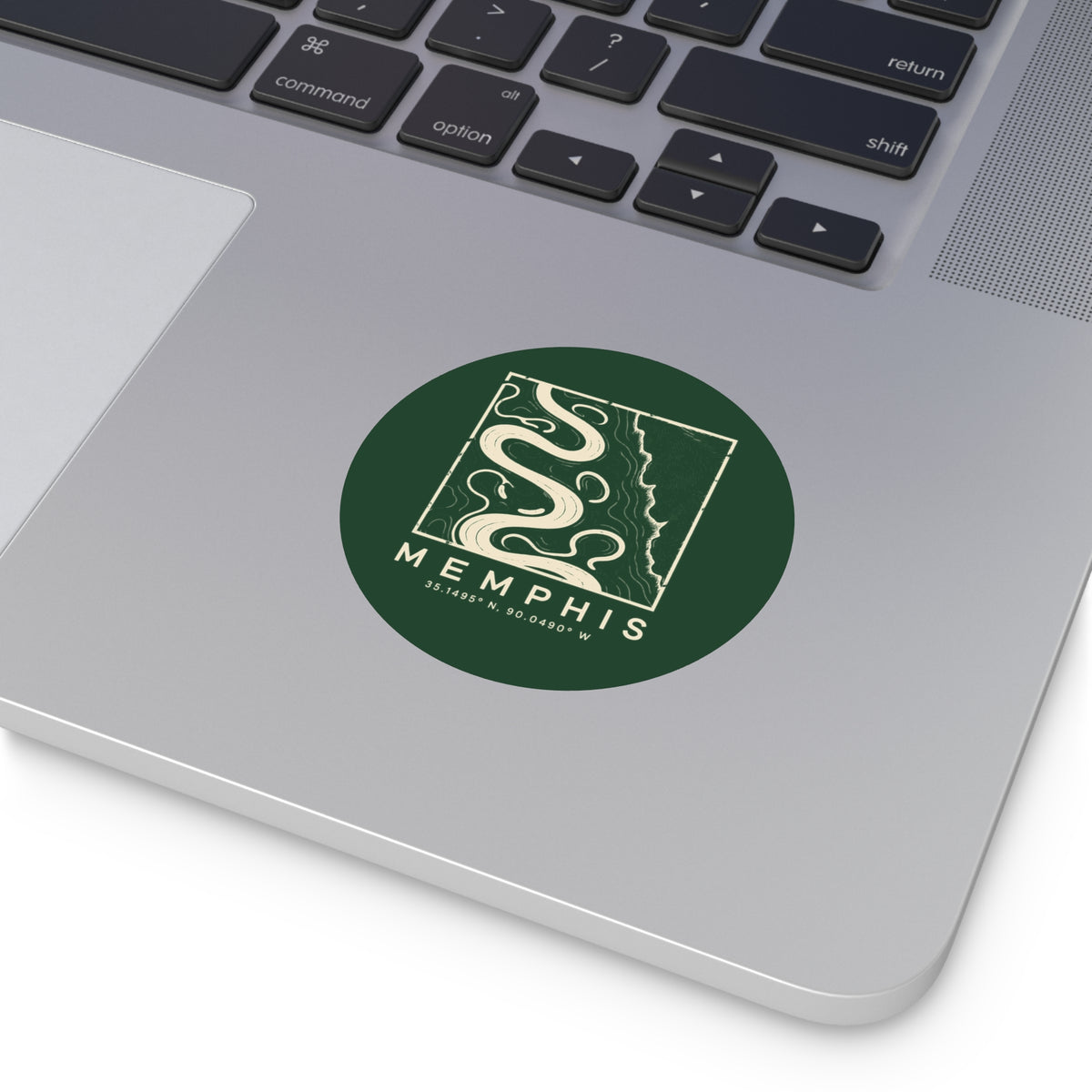 Memphis Topo Map Sticker (Forest Green)