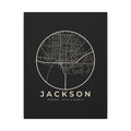 Jackson Street Map Canvas Print (Black)