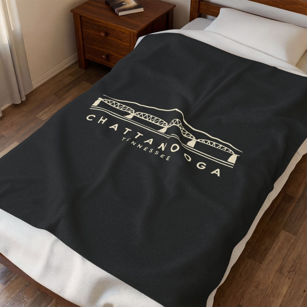 Chattanooga Walnut Street Bridge Blanket (Black)
