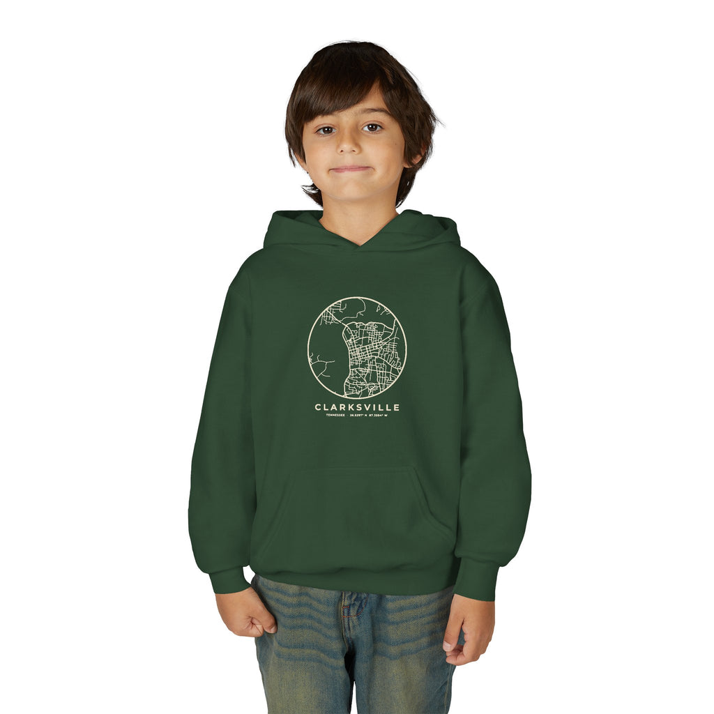 Clarksville Street Map Kids Hoodie